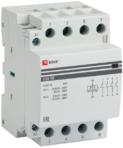 Контактор модульный EKF PROxima КМ 3п 4НО 50А 230В АС картинка